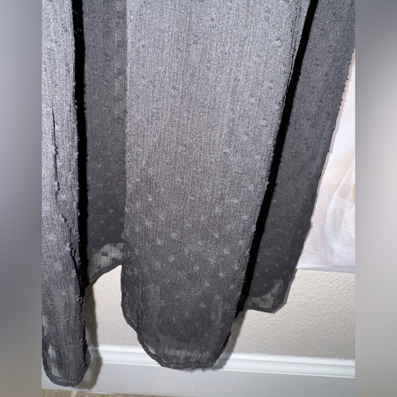 Detailed & StylishVenus Black Sheer Swiss Dot Button-Front Tiered Maxi US 20 - Picture 11 of 16